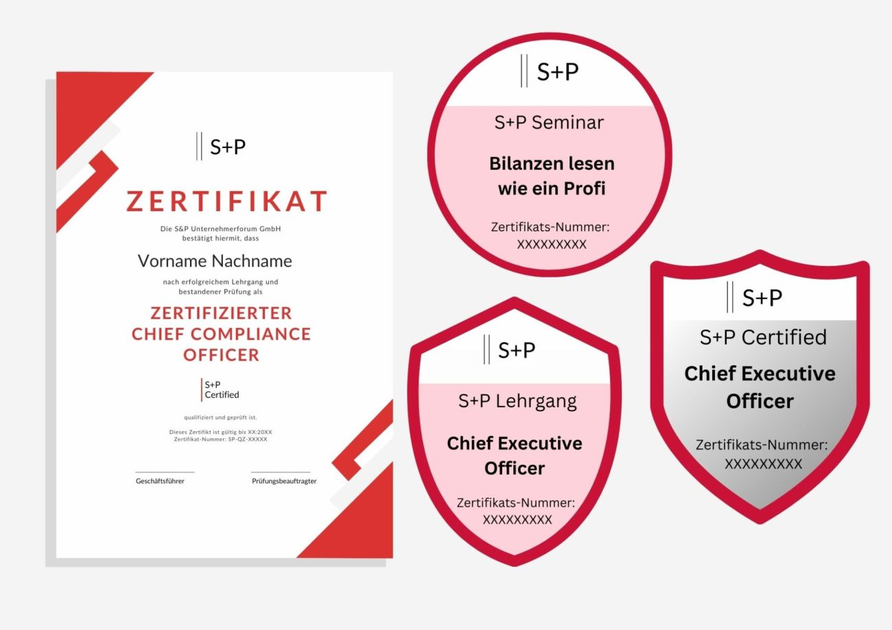 S+P digital Badges für C-Level S+P Badges + S+P Certified