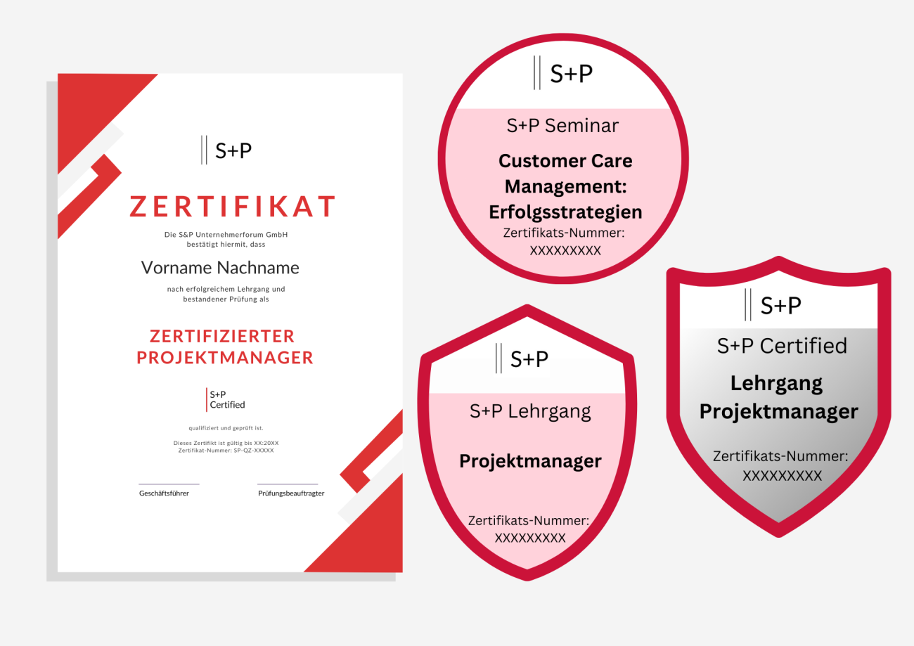 Deine Aufgaben als Projektleiter – S+P Weiterbildung Online Projektmanager Bagdes