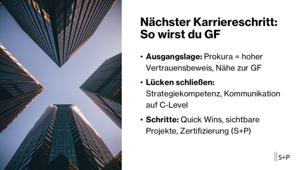Vom Prokuristen zum Geschäftsführer - Karriereplan