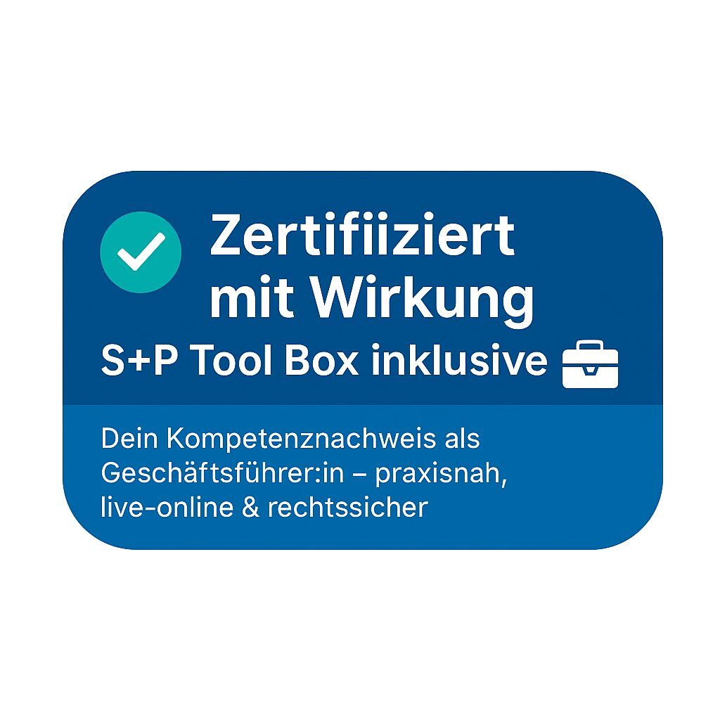 Zertifiziert mit Wirkung – S+P Tool Box inklusive