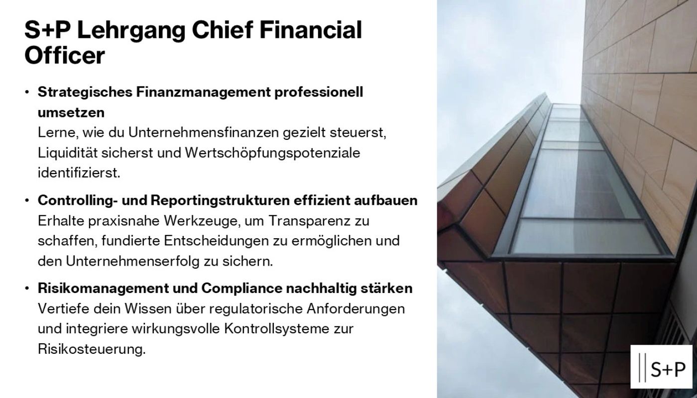 S+P Lehrgang CFO - Chief Financial Officer