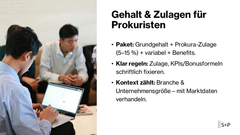 Gehalt & Zulagen für Prokuristen