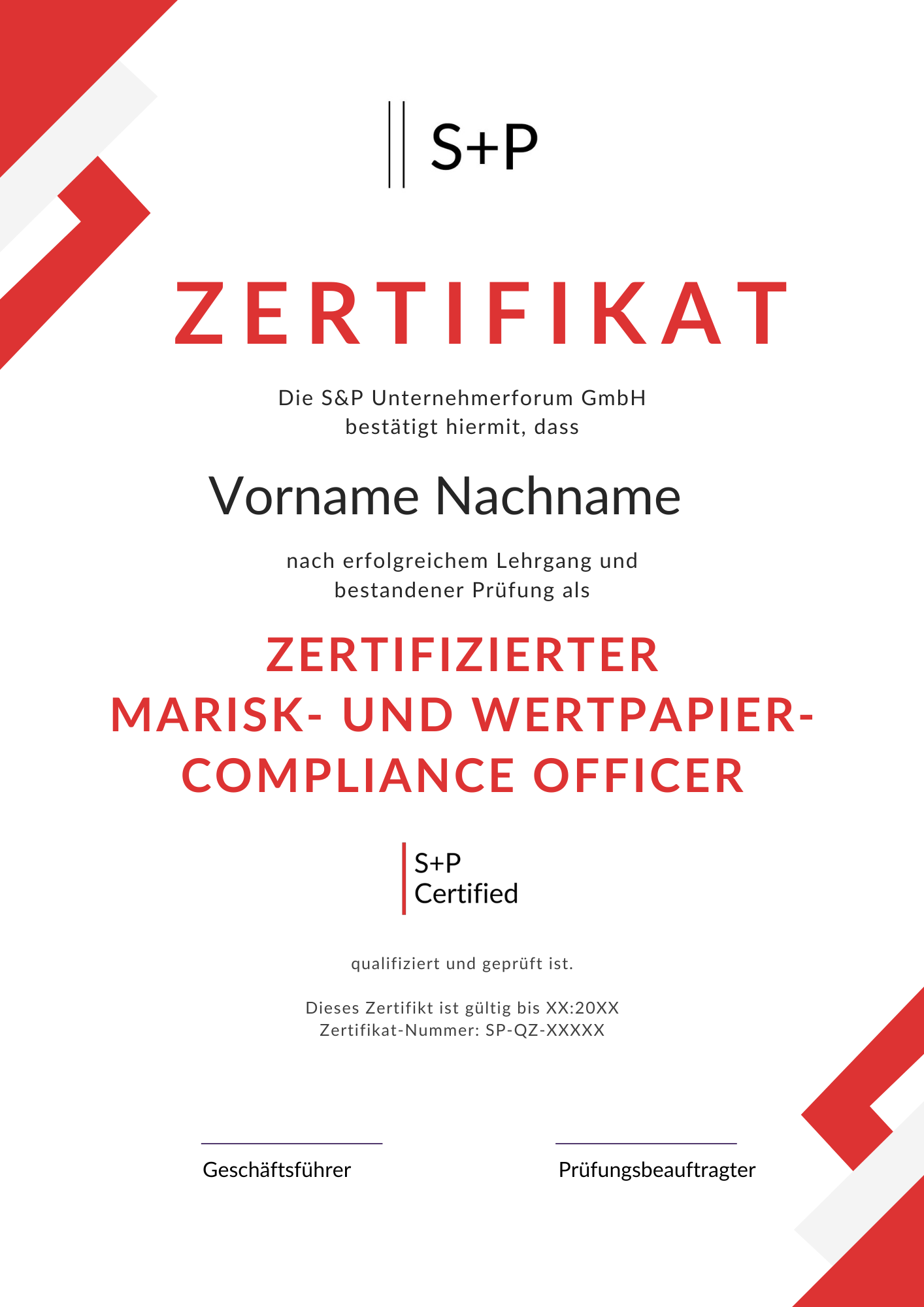 Lehrgang WpHG- / MaRisk-Compliance Officer