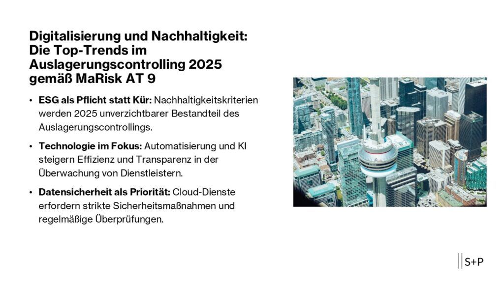 Trends 2025 im Auslagerungscontrolling gemäß MaRisk AT 9
