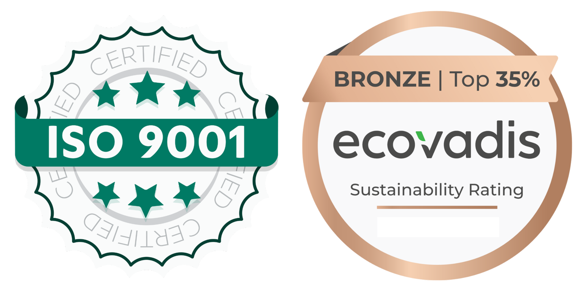 Unser Qualit&auml;tsversprechen: ISO 9001 & EcoVadis ESG-Rating