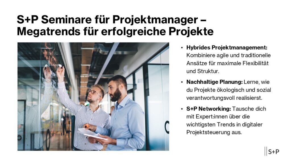 Projektleiter Aufgaben, Projektmanagement Weiterbildung, Projektleiter Schulung, S+P Online Training, Projektmanager Zertifikat
