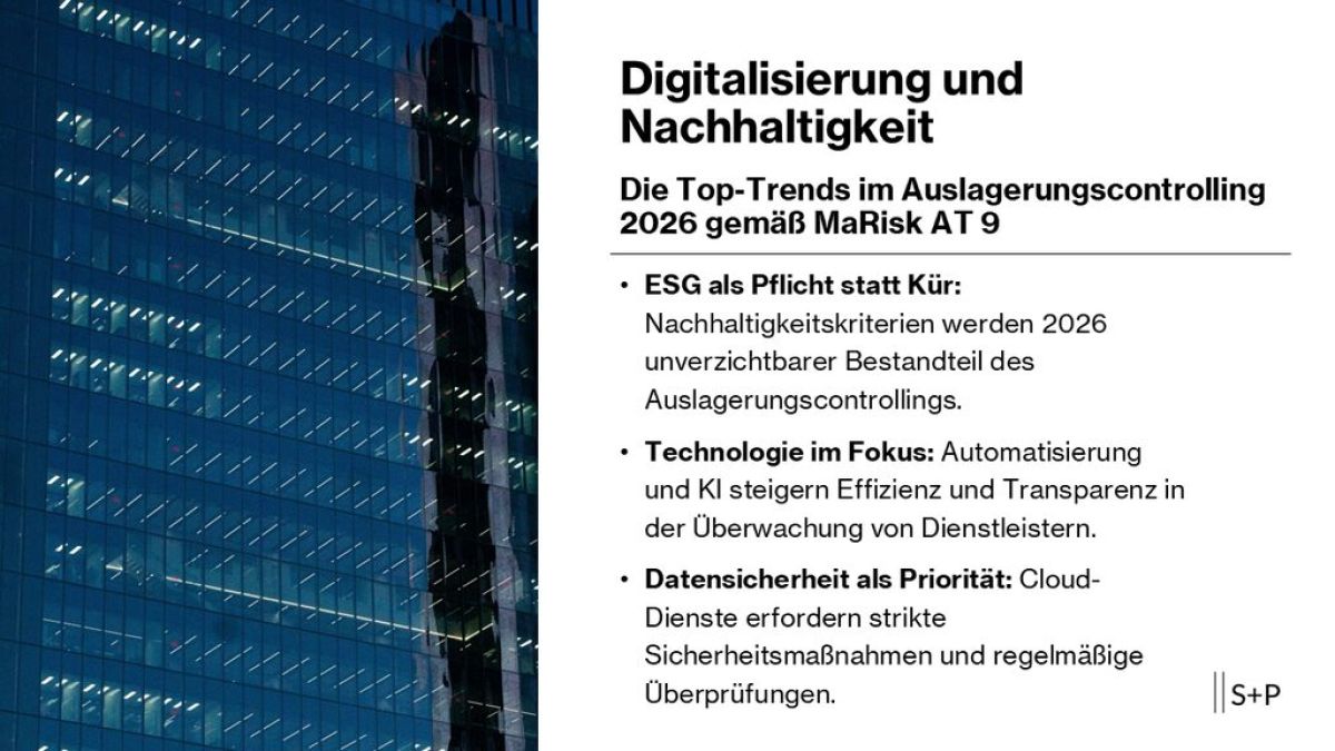 Trends 2026 im Auslagerungscontrolling gemäß MaRisk BT 9
