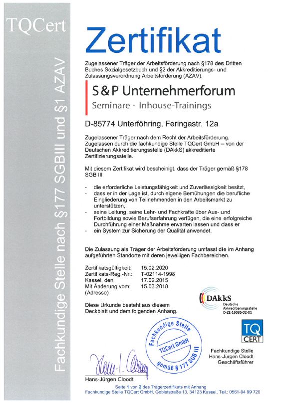 Zertifizierter Seminaranbieter Seminarqualitaet Zertifizierter Seminaranbieter Seminarqualitaet