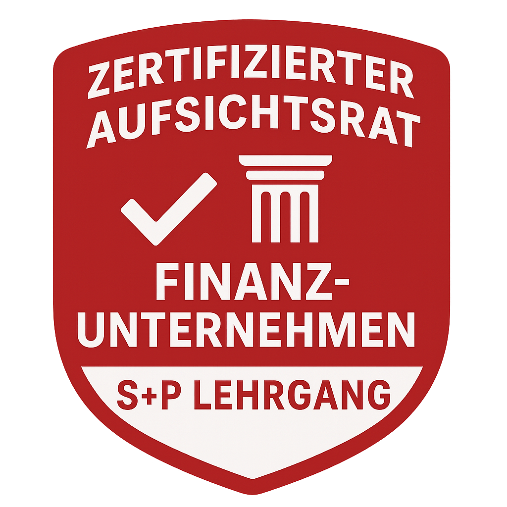 S+P Lehrgang Aufsichtsrat: Sachkunde für Finanzunternehmen (MaRisk & KWG) Badge Aufsichrat Finanzunternehmen ChatGPT