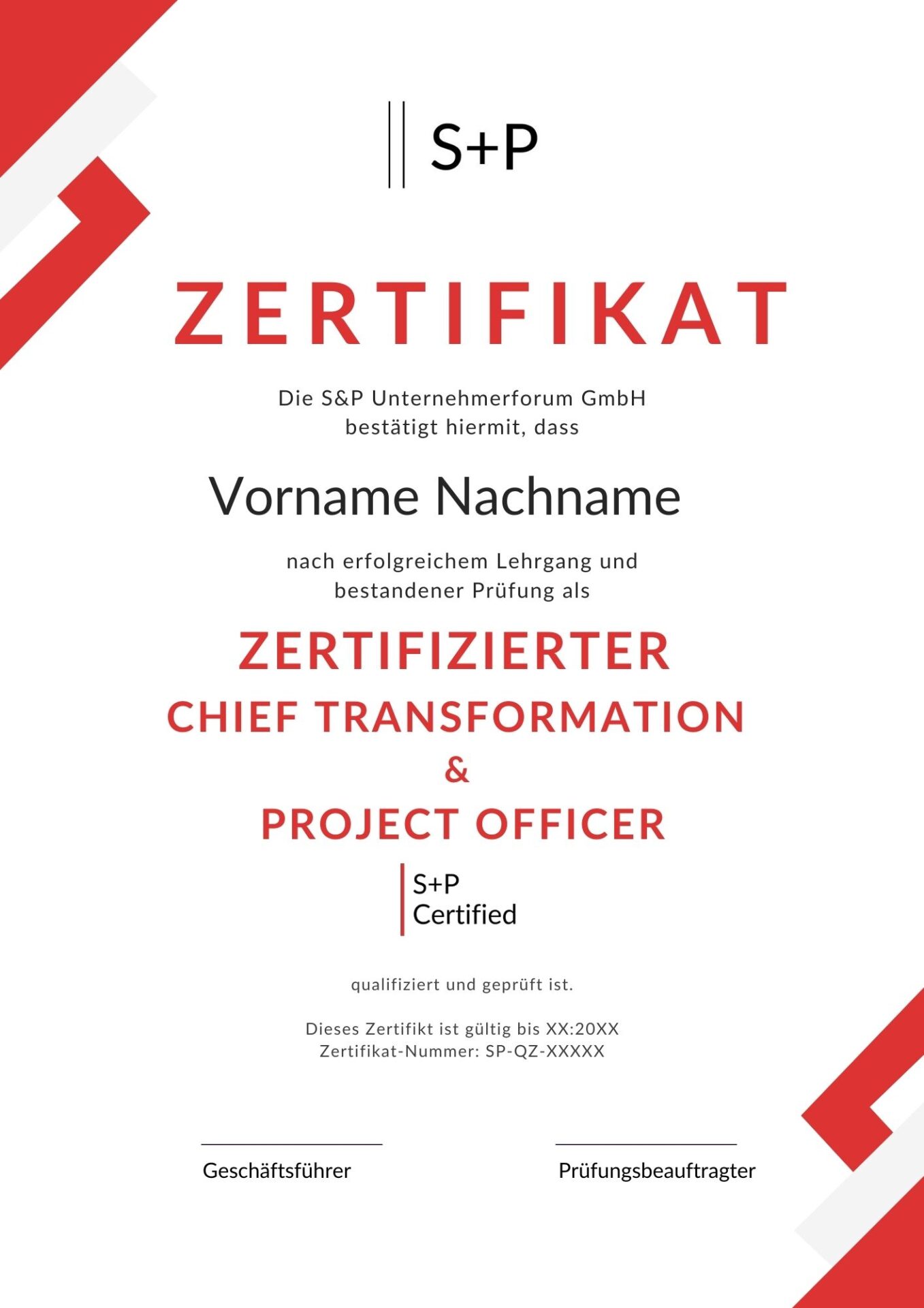 Lehrgang Chief Transformation & Project Officer – Strategie umsetzen, Projektportfolio steuern Lehrgang Projektmanager