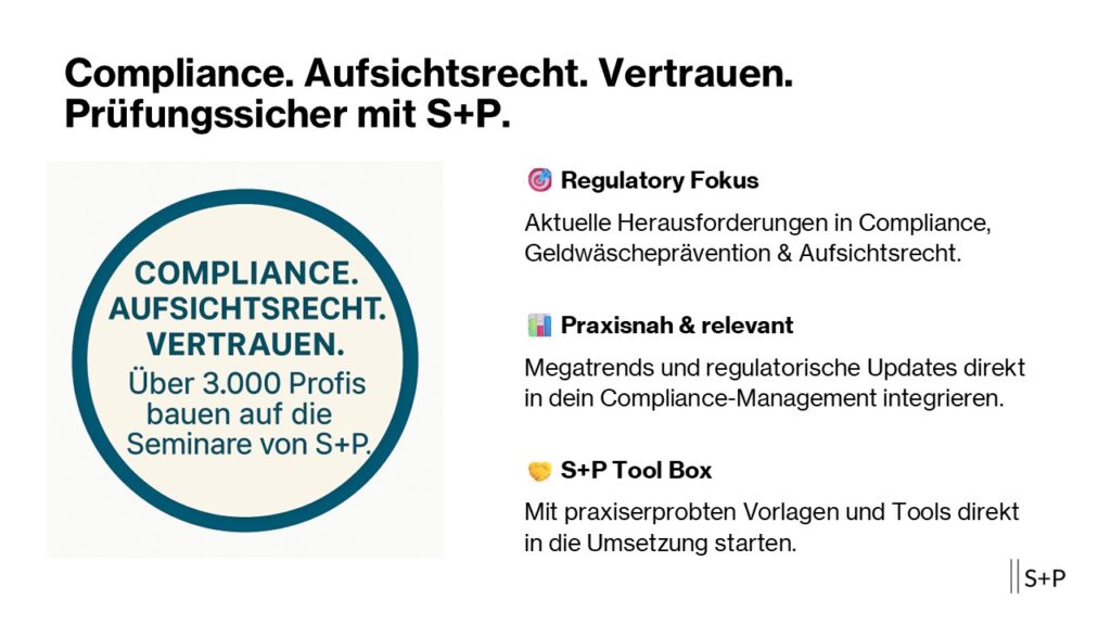 S+P Lehrgang: Deine Aufgaben als Compliance Officer im Griff &ndash; rechtssicher und praxisnah