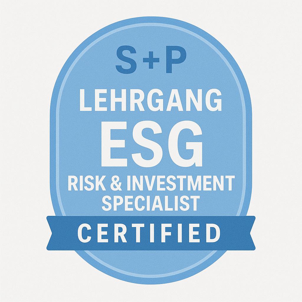 ESG Risk & Investment Specialist - S+P Lehrgang ESG Risk Investment Badge