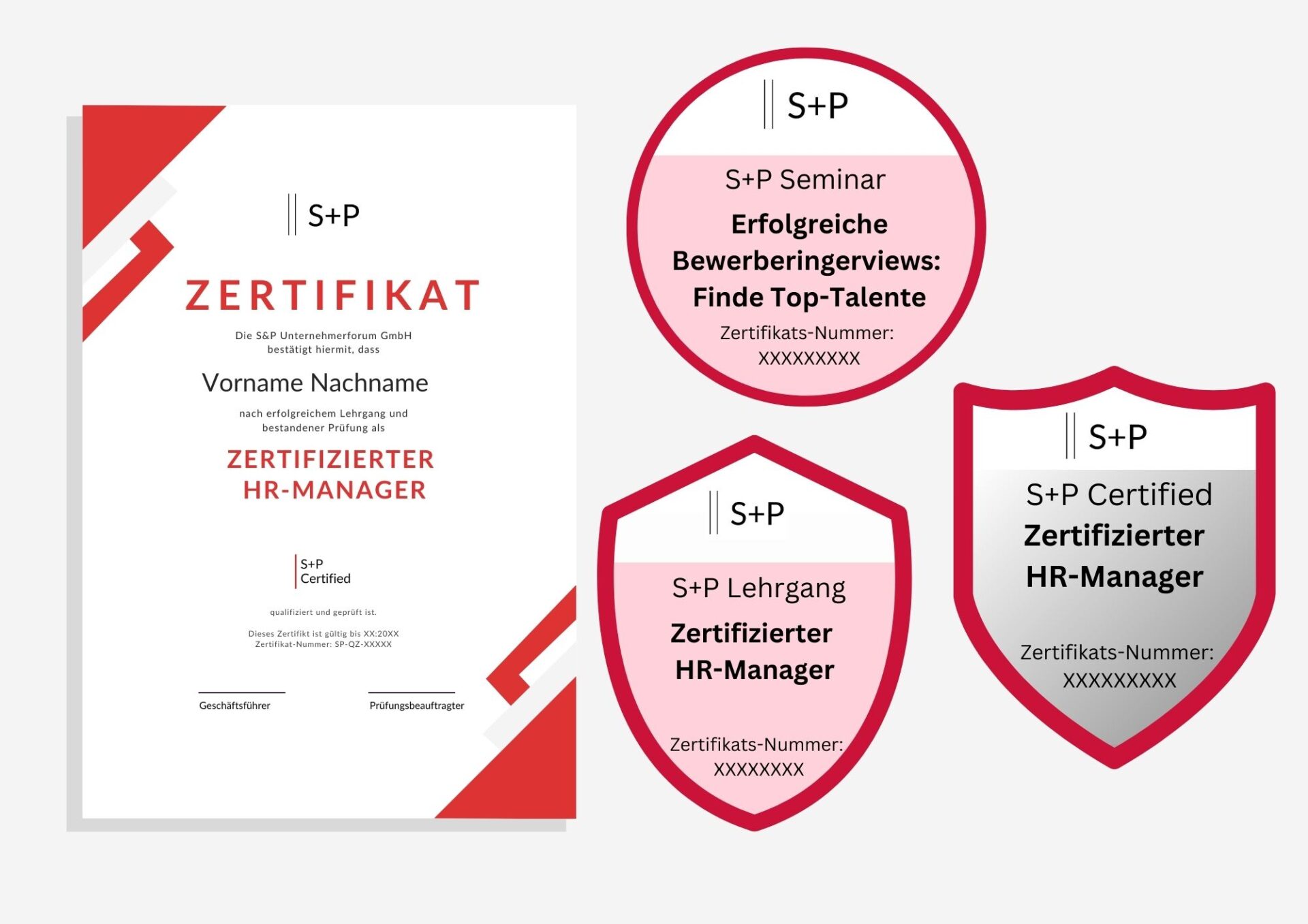 Bewerberinterviews: Top-Talente einstellen S+P Badge HR-Manager