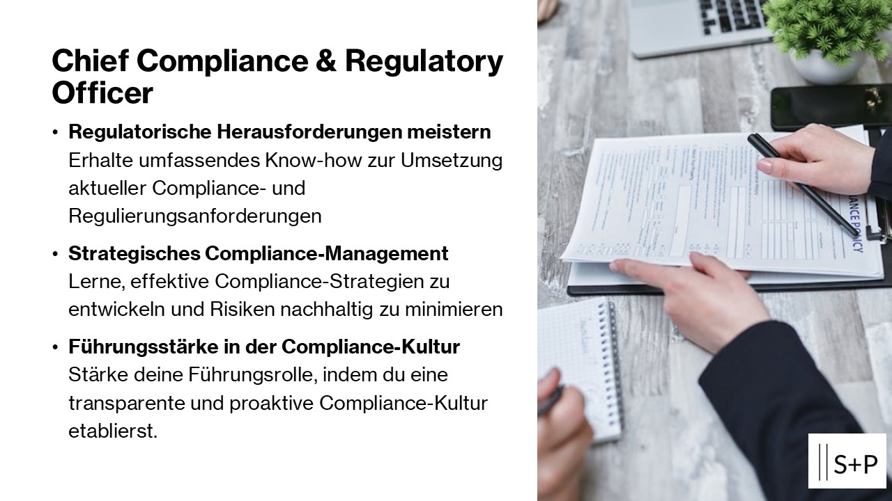Chief Compliance & Regulatory Officer Lehrgang Chief Compliance & Regulatory Officer