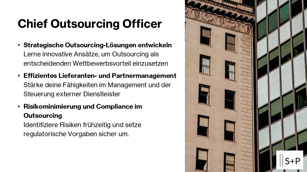 Chief Outsourcing Officer Lehrgang Chief Financial Crime Officer