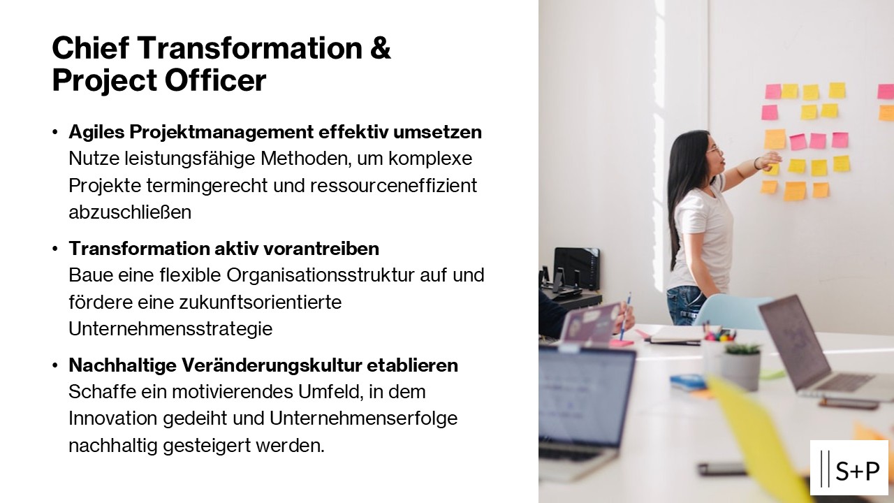 Lehrgang Chief Transformation & Project Officer – Strategie umsetzen, Projektportfolio steuern Lehrgang Chief Transformation & Project Officer