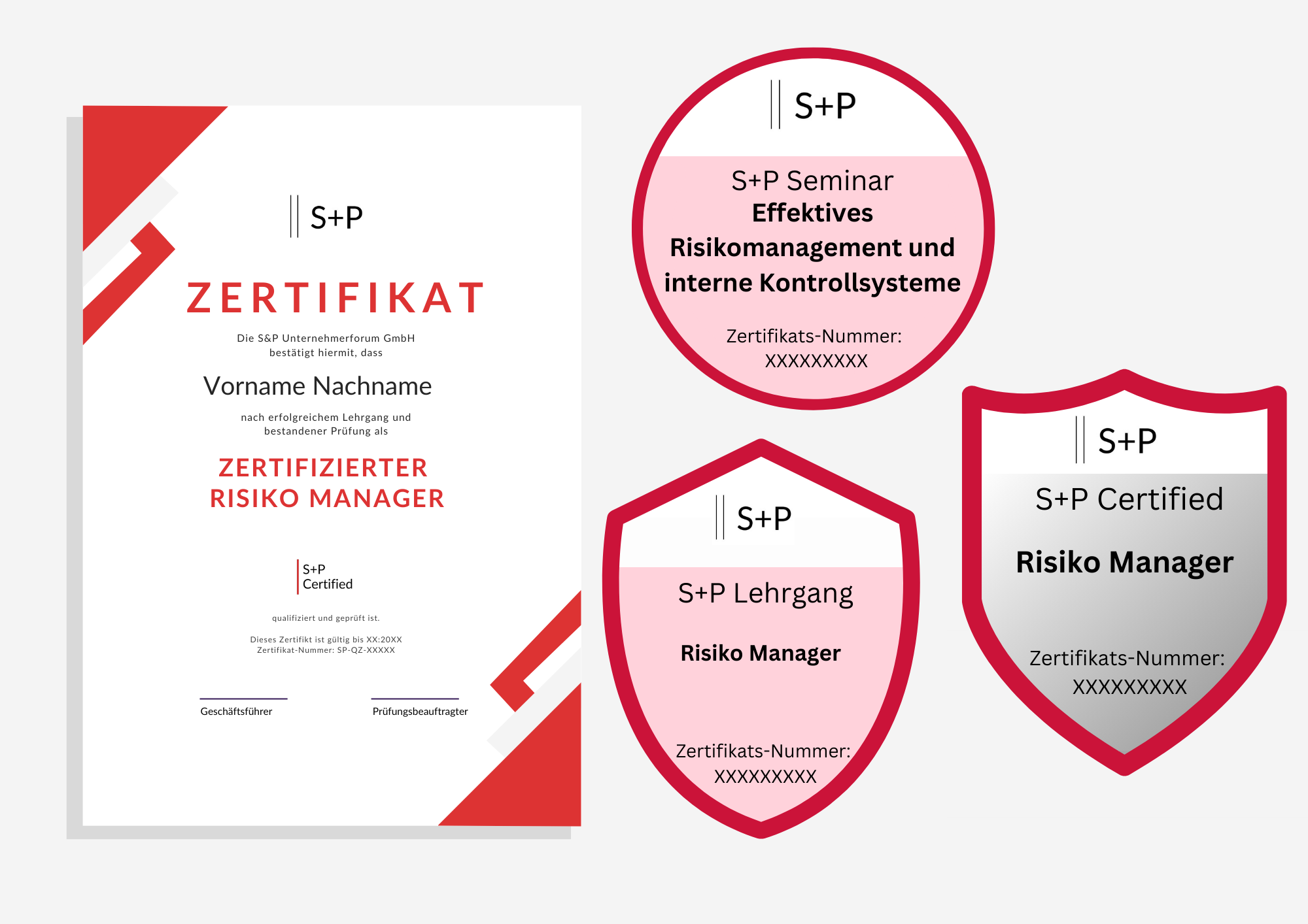S+P Lehrgang Risikomanager: Risikomanagement, ESG & Nachhaltigkeit Digitales Badge und Zertifikate
