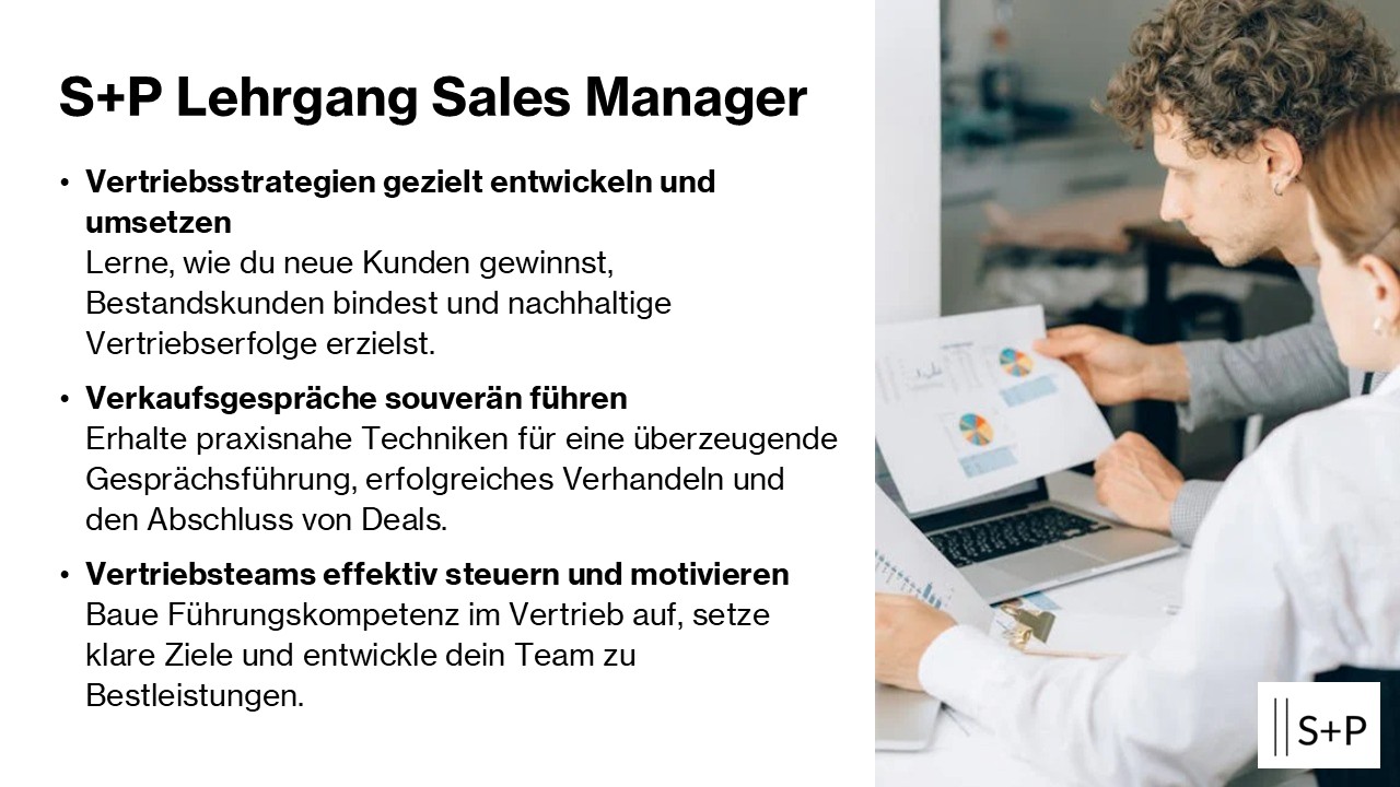 Sales Manager Lehrgang: Vertrieb optimieren lernen S+P Lehrgang Sales Manager