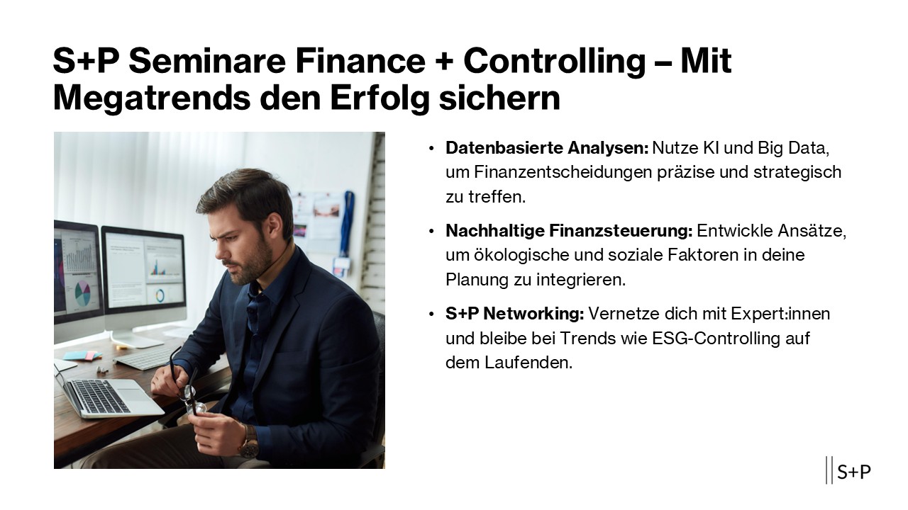 Finance Seminare, Schulungen & Lehrgänge 2026 mit Zertifikat S+P Seminare Finance + Controlling