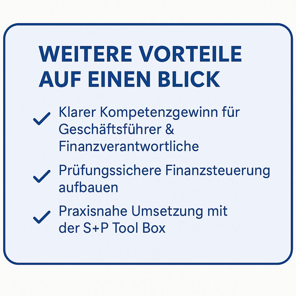 Seminar Unternehmenssteuerung: Liquidität sichern & Kennzahlen aktiv steuern Seminar_Geschäftsführer_Vorteile