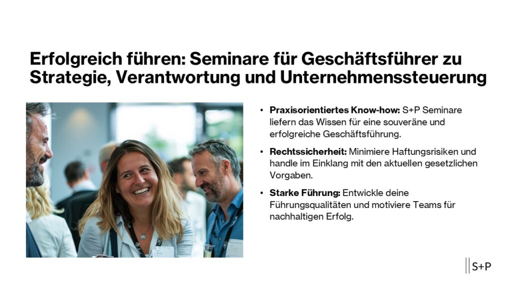 Seminar Geschäftsführung: Geschäftsführer Sachkunde