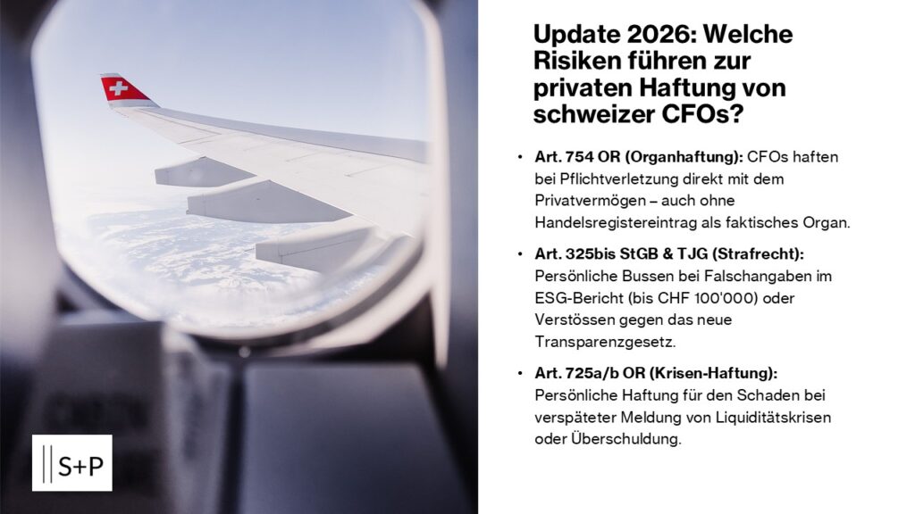 Haftung als CFO in der Schweiz