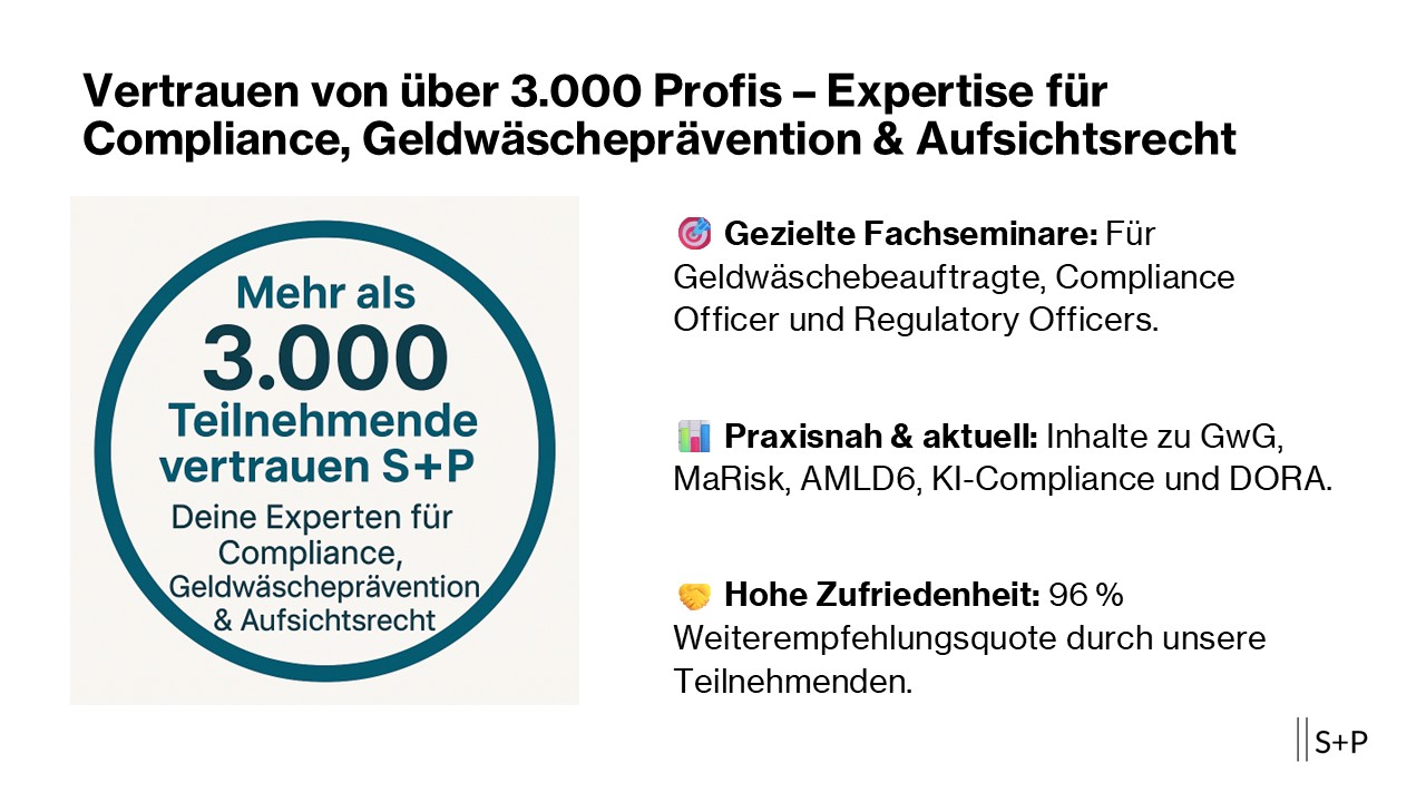 Welche Aufgaben hat ein Compliance Beauftragter? Vertrauen von über 3.000 Profis im Bereich Geldwäsche und Compliance