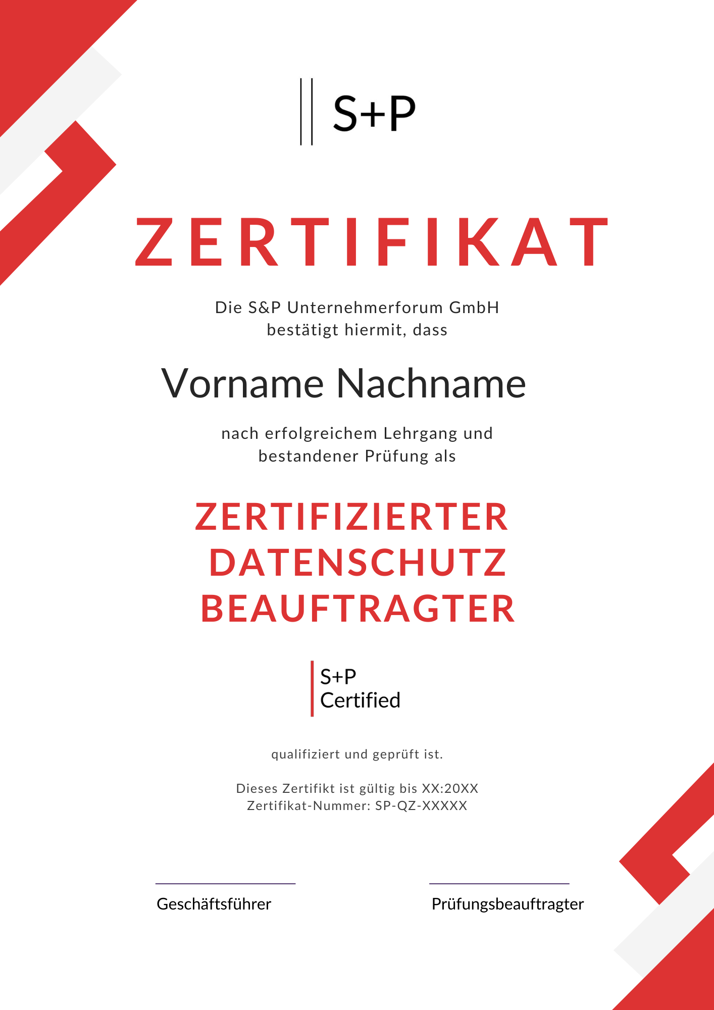 Zertifizierter Datenschutzbeauftragter: DSGVO-Expertise & EU AI Act souverän meistern Lehrgang GmbH-Geschäftsführer