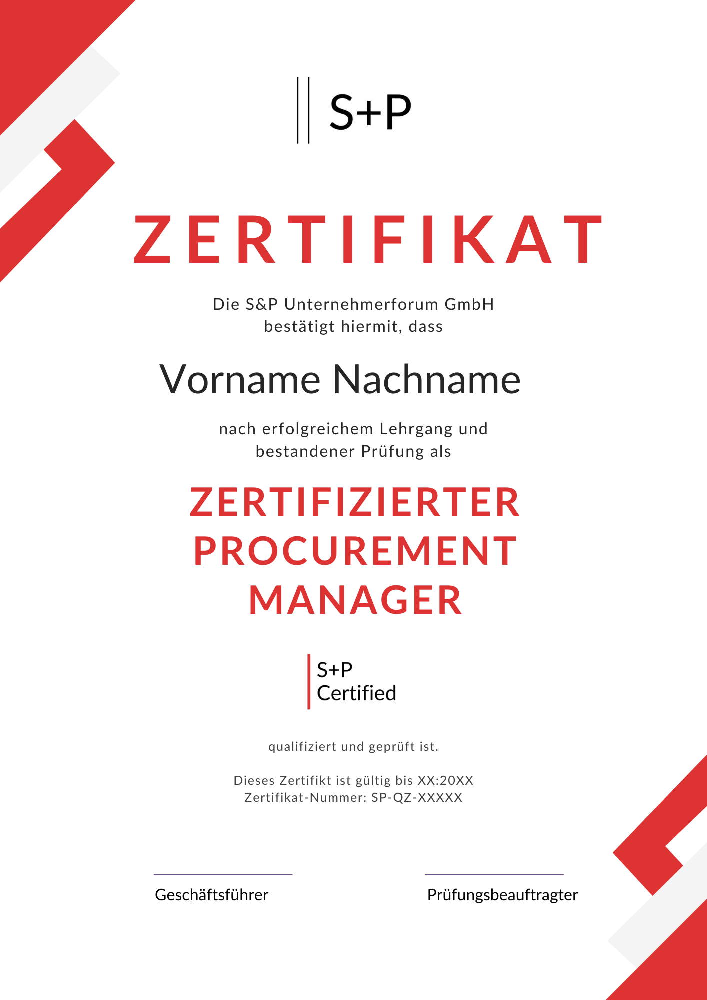 Lehrgang Procurement Manager: Strategien Optimieren Lehrgang GmbH-Geschäftsführer