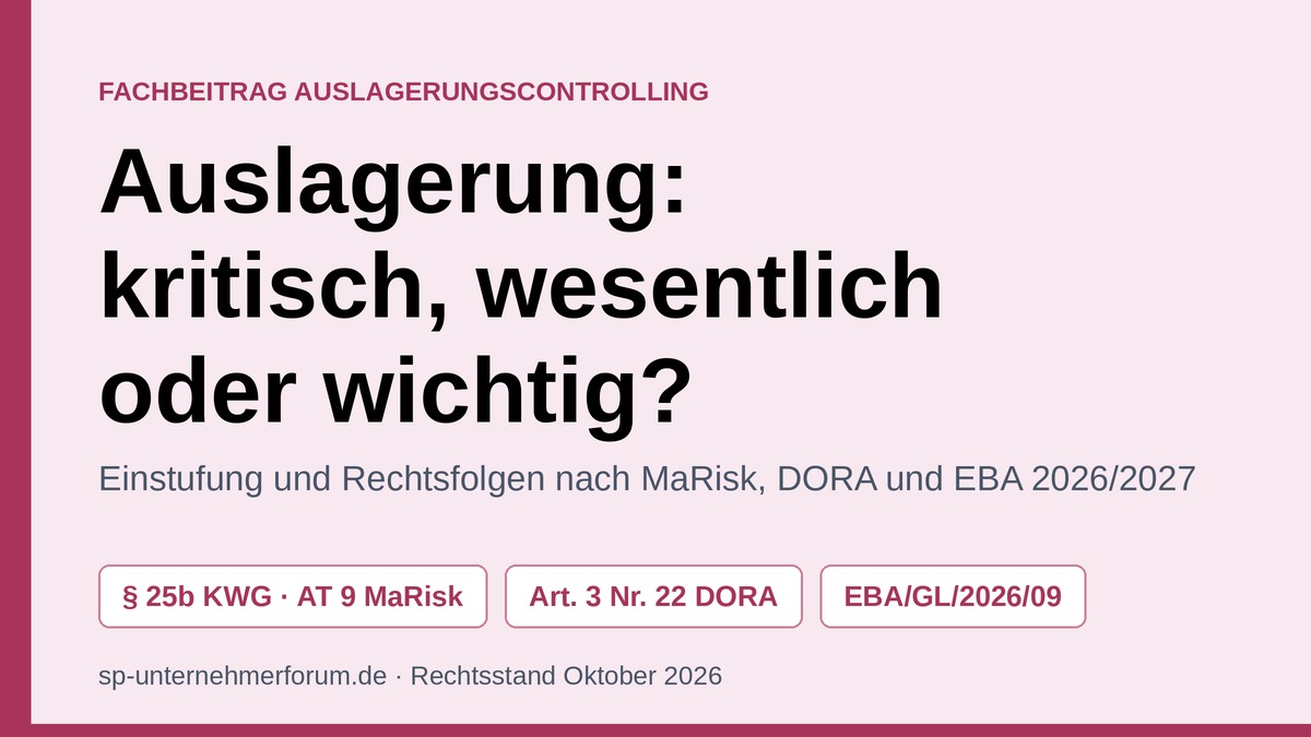 Auslagerung kritische oder wesentliche Funktionen einstufen auslagerung-kritische-oder-wesentliche-funktionen