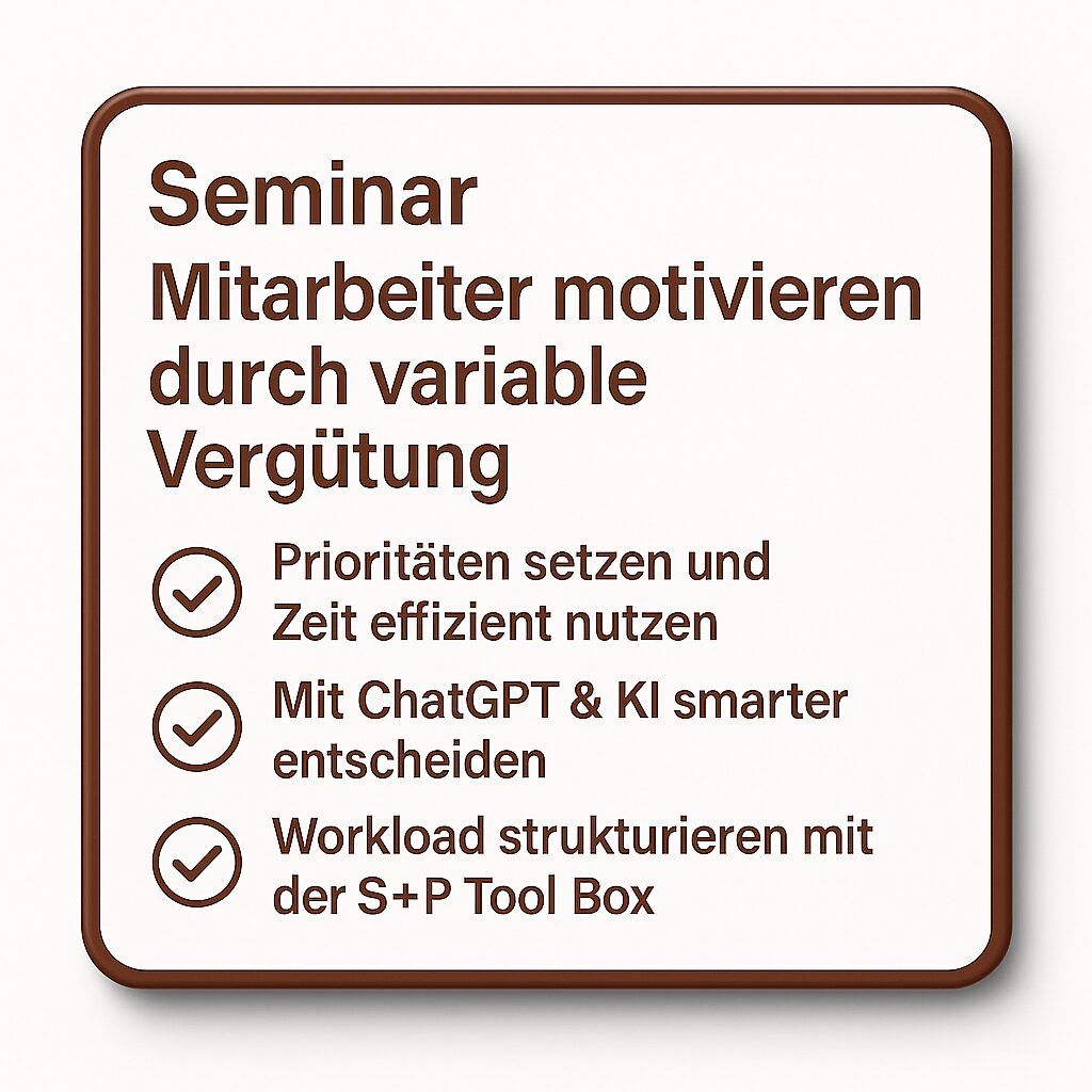 Seminar Variable Vergütung: Leistung steuern & Personalkosten flexibilisieren Seminar variable Vergütung
