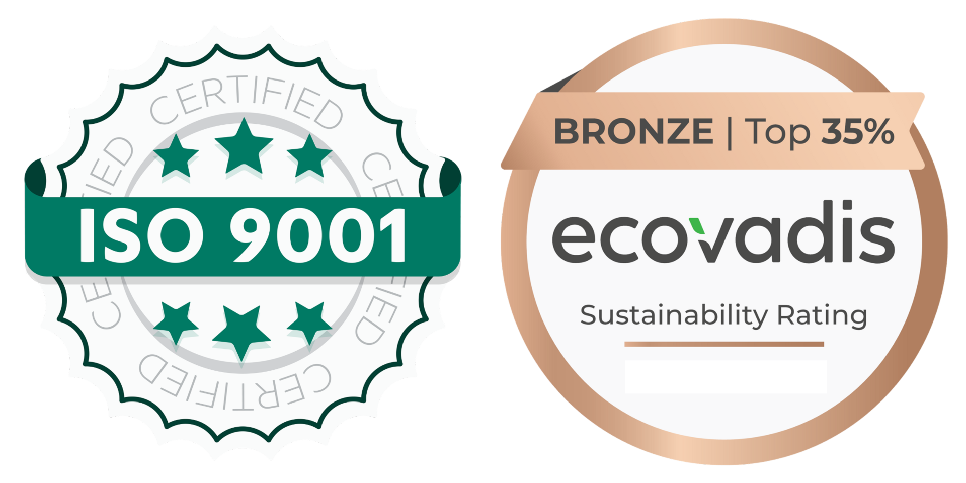 Unser Qualitätsversprechen: ISO 9001 & EcoVadis ESG-Rating