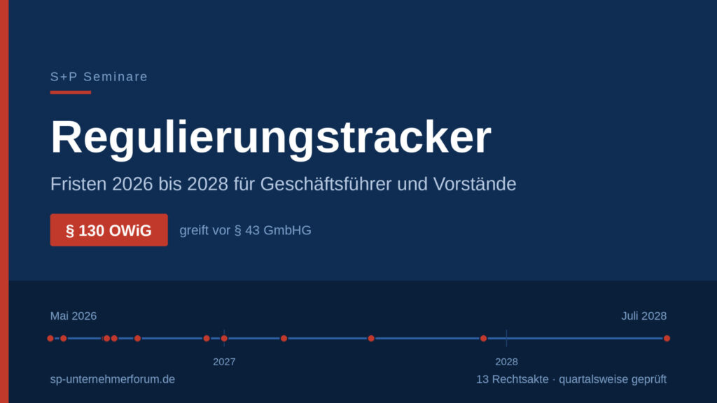 Regulatorik für Geschäftsführer: Pflichten, Haftung und Aufsicht