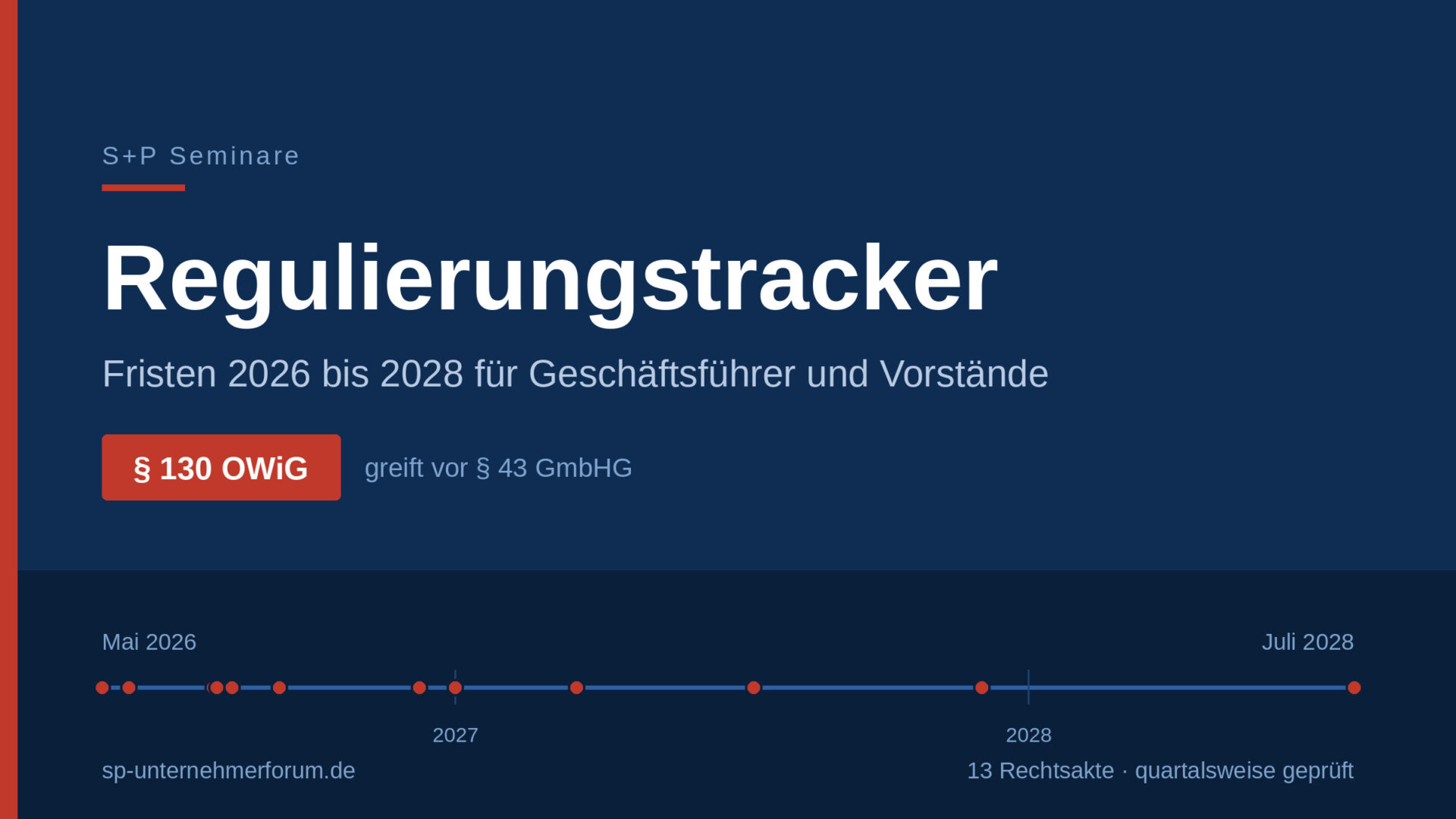 Haftung als Geschäftsführer: Regulierungstracker 2026–2028 Haftung als Geschäftsführer: Regulierungstracker 2026–2028