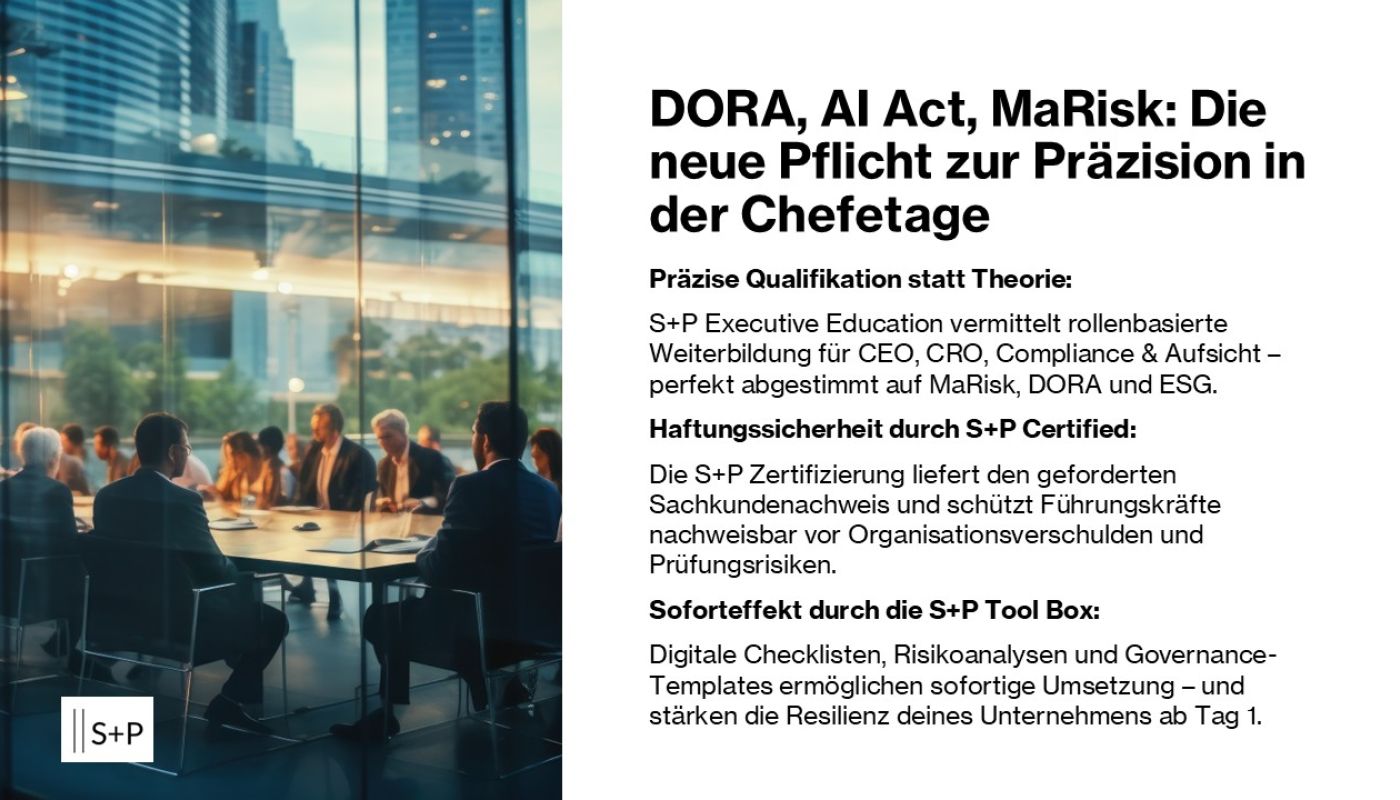 Unternehmensführung 2026: DORA, MaRisk & AI Act als Stresstest Unternehmensführung 2026 DORA MaRisk
