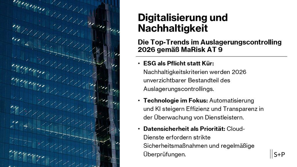 Trends 2026 im Auslagerungscontrolling gemäß MaRisk AT 9 Trends 2026 im Auslagerungscontrolling gemäß MaRisk BT 9